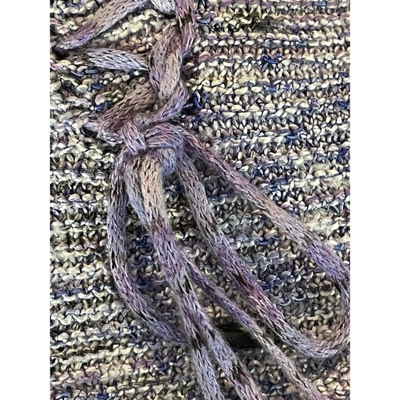 NIC + Zoe Size M Purple Space Dyed Textured Knit Linen Blend Sweater - Picture 6 of 7